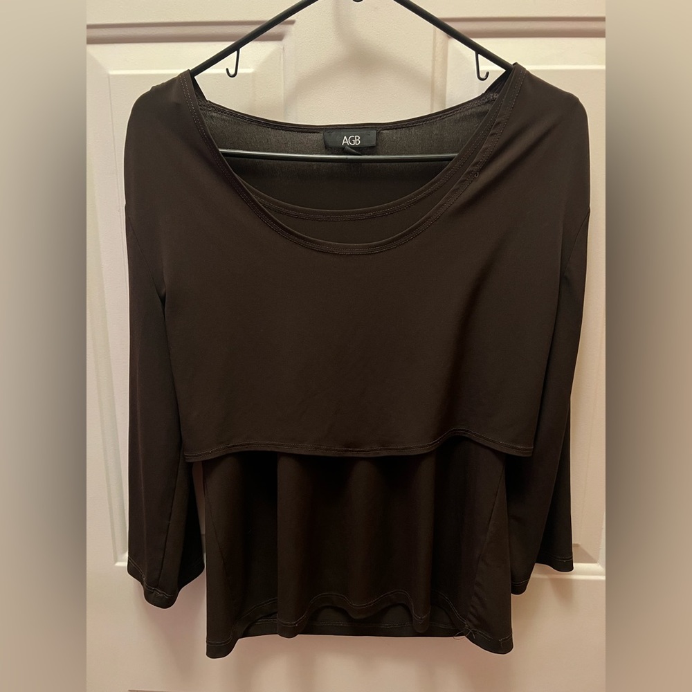 AGB Women's Dark Brown Blouse